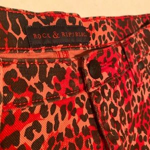 Rock & Republic red leopard jean shorts size 12
